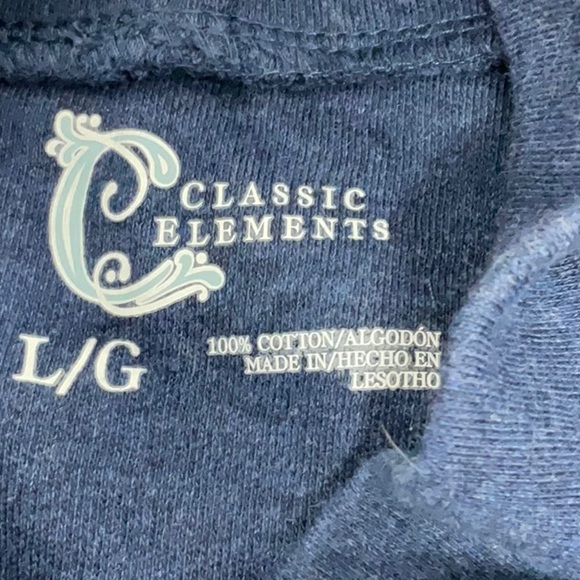 NWT Classic Elements soft cotton mock neck long sleeve tee, size L - Picture 3 of 5